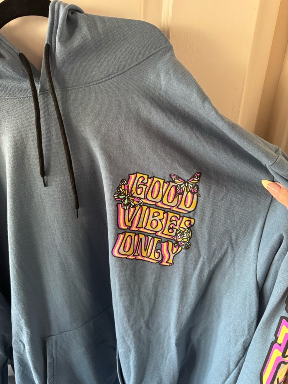 Good Vibes Only Blue Hoodie Sweater